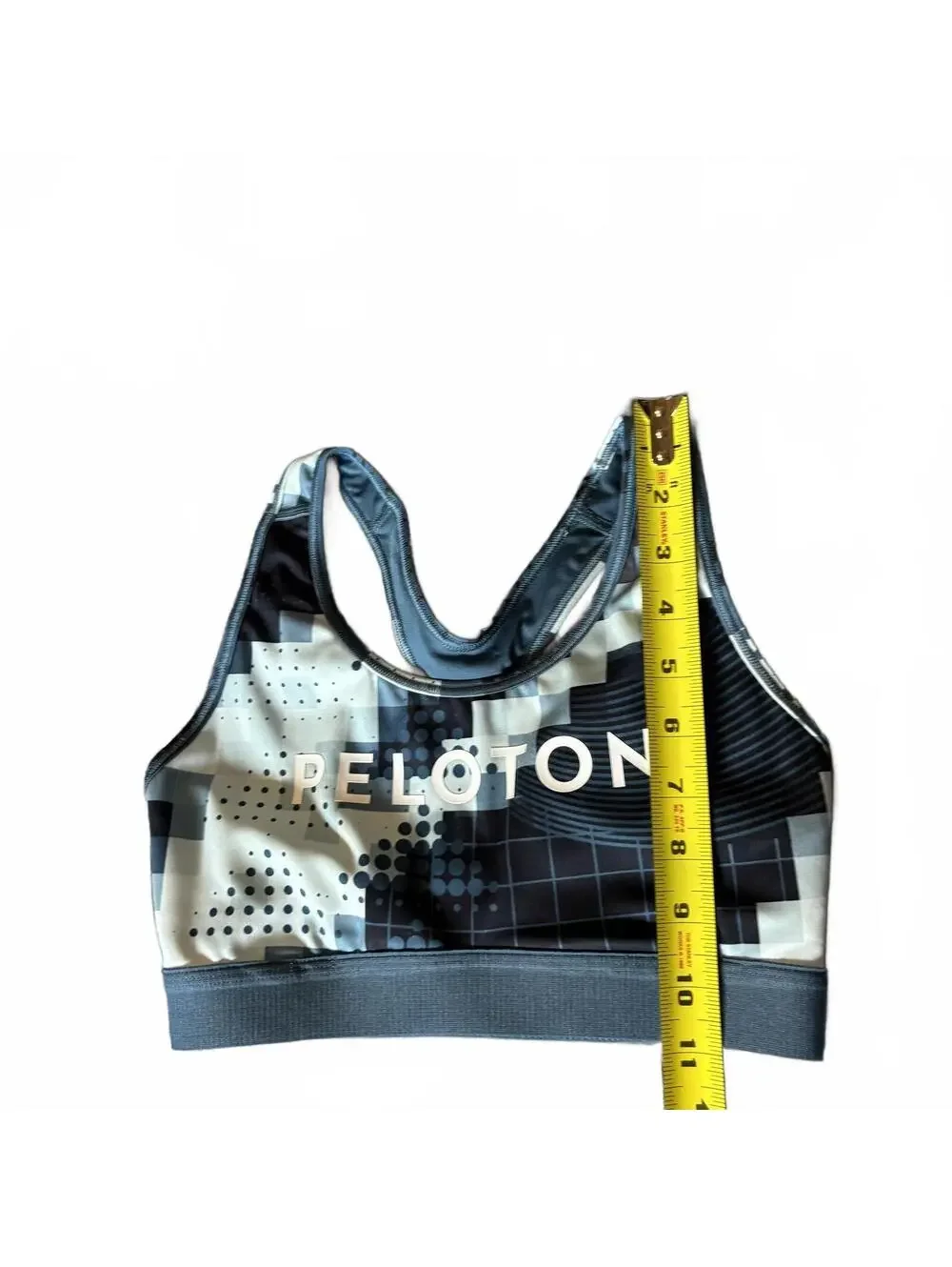 Adidas Peloton Pixel Graphic Racerback Sports Bra Teal Blue Athliesure Size S